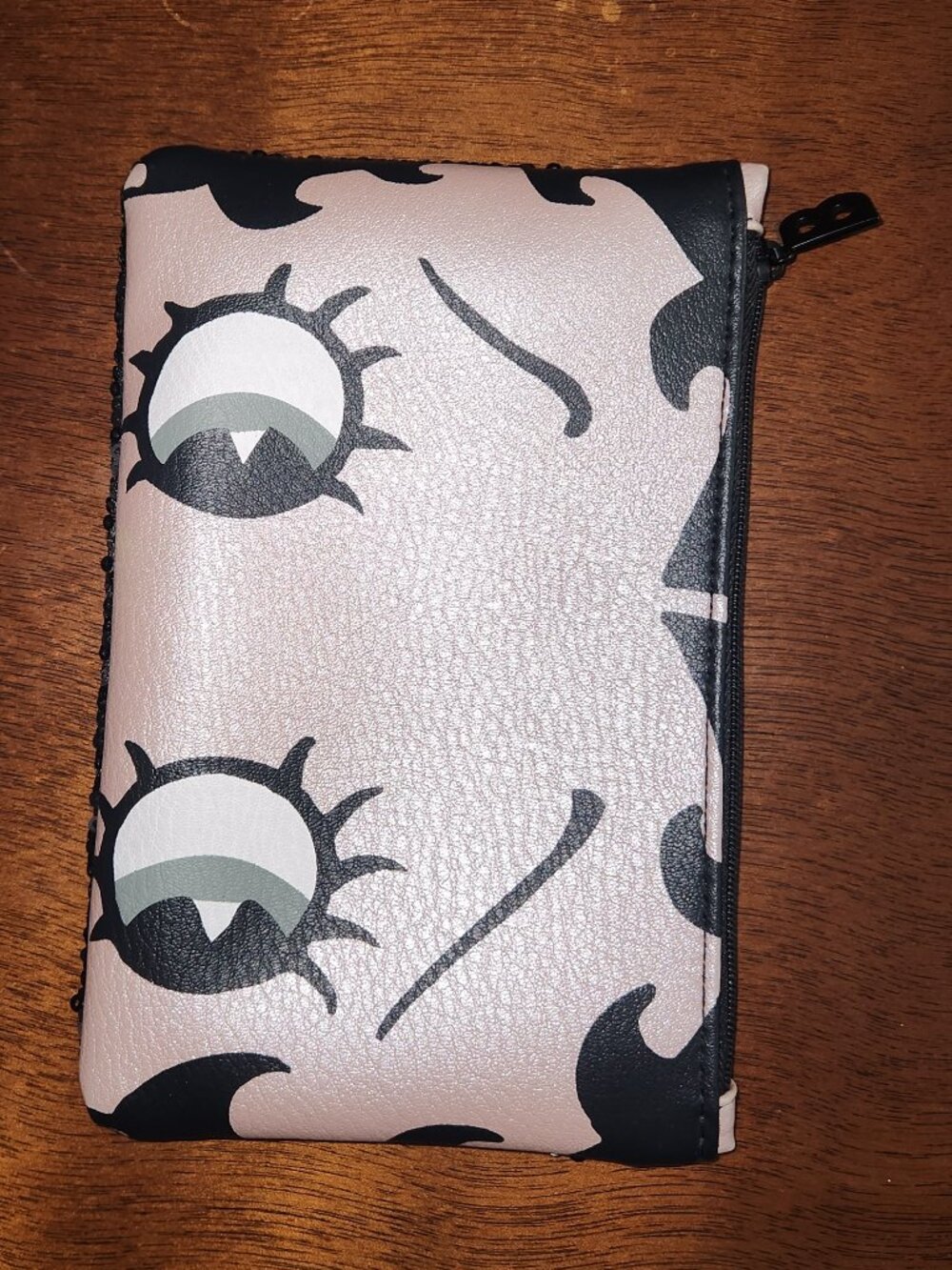Betty Boop x IPSY Pink & Black Sequin Makeup Bag Cosmetic Pouch EUC
